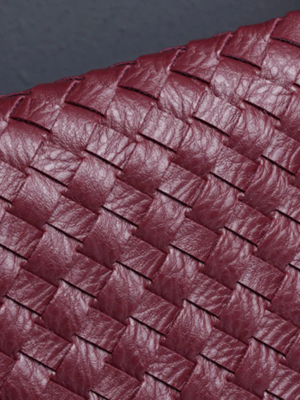 Geometric Solid Color Split-Joint Woven Zipper Bags Handbags - Image 23