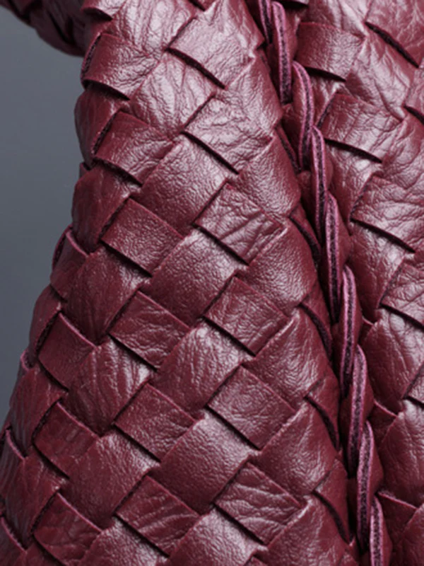 Geometric Solid Color Split-Joint Woven Zipper Bags Handbags - Image 25