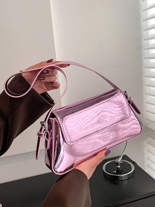 Geometric Solid Color Zipper Bags Handbags - Image 13