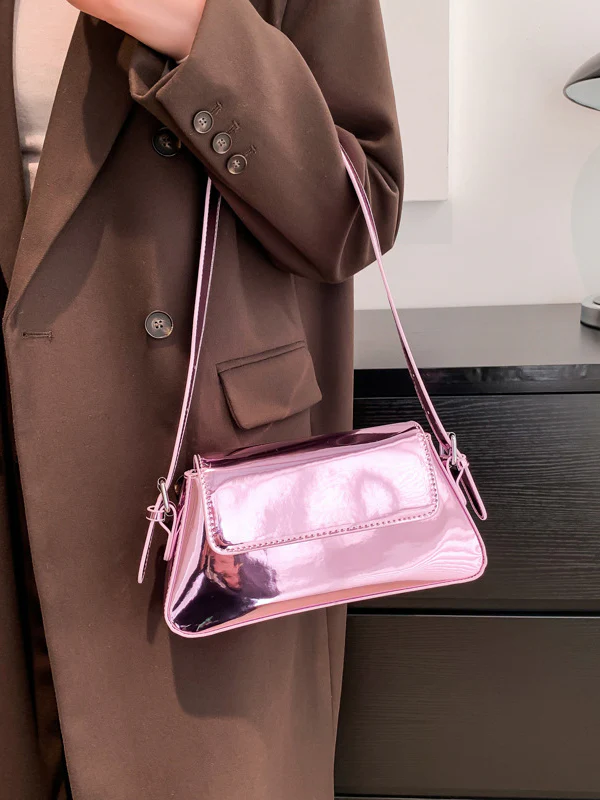 Geometric Solid Color Zipper Bags Handbags - Image 4