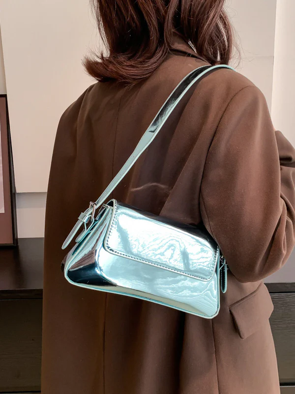 Geometric Solid Color Zipper Bags Handbags - Image 5