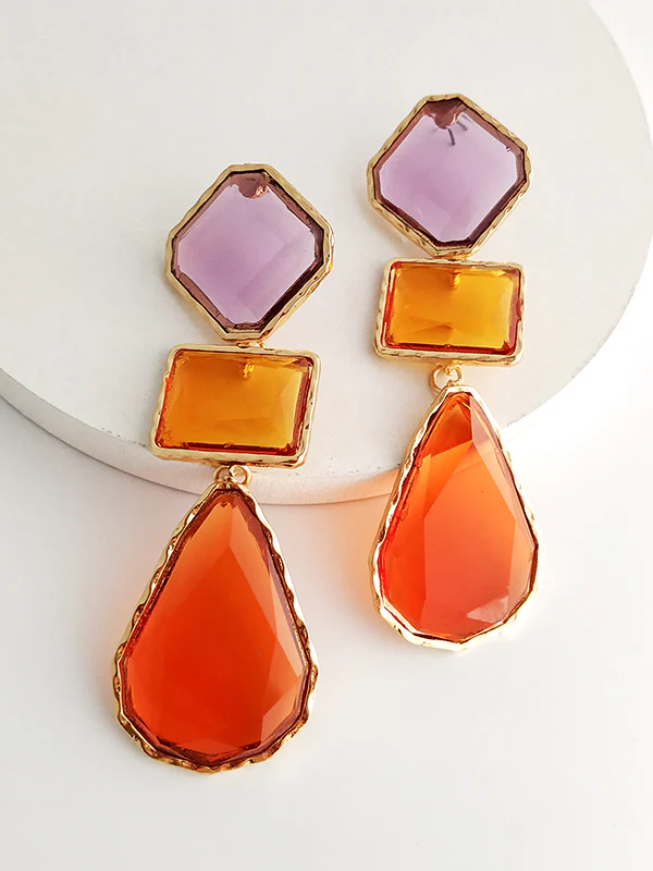 Geometric Split-Joint Drop Earrings - Image 5