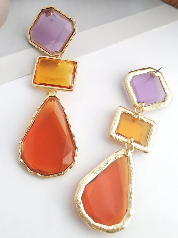 Geometric Split-Joint Drop Earrings - Image 6