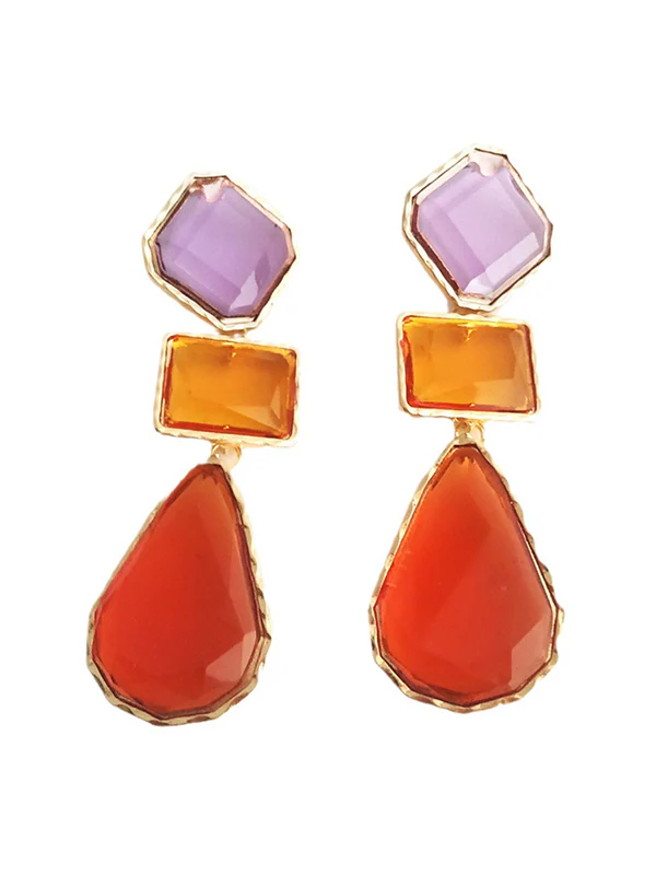 Geometric Split-Joint Drop Earrings - Image 7