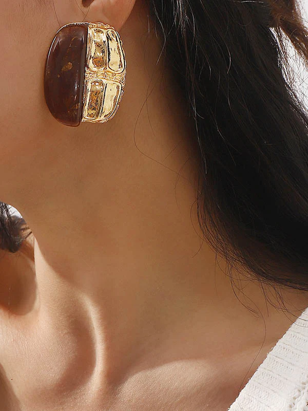 Geometric Split-Joint Drop Earrings - Image 2