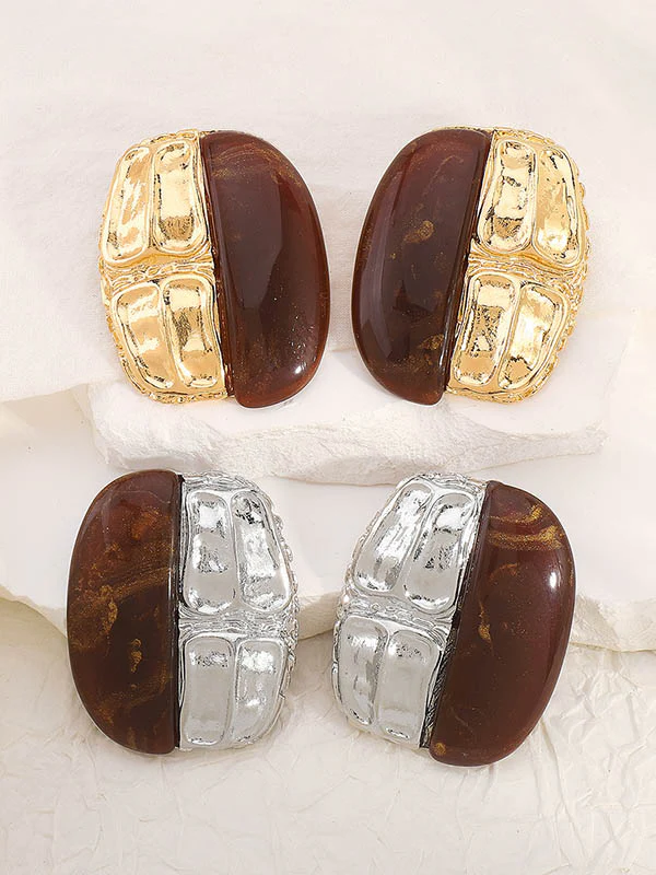 Geometric Split-Joint Drop Earrings - Image 5