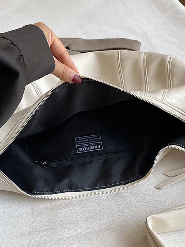 Geometric Split-Joint Zipper Bags Crossbody Bags - Image 14