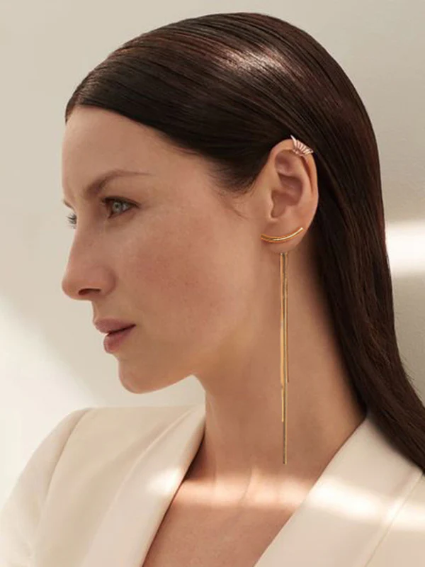 Geometric Tasseled Drop Earrings - Image 5