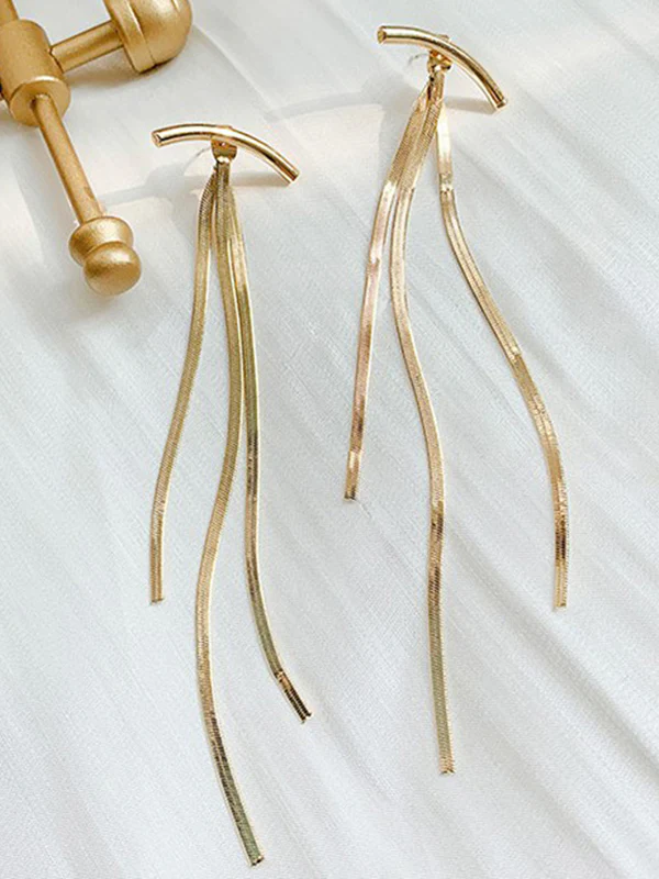 Geometric Tasseled Drop Earrings - Image 6