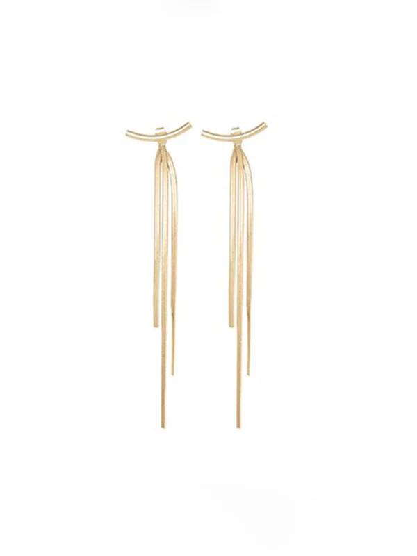Geometric Tasseled Drop Earrings - Image 8