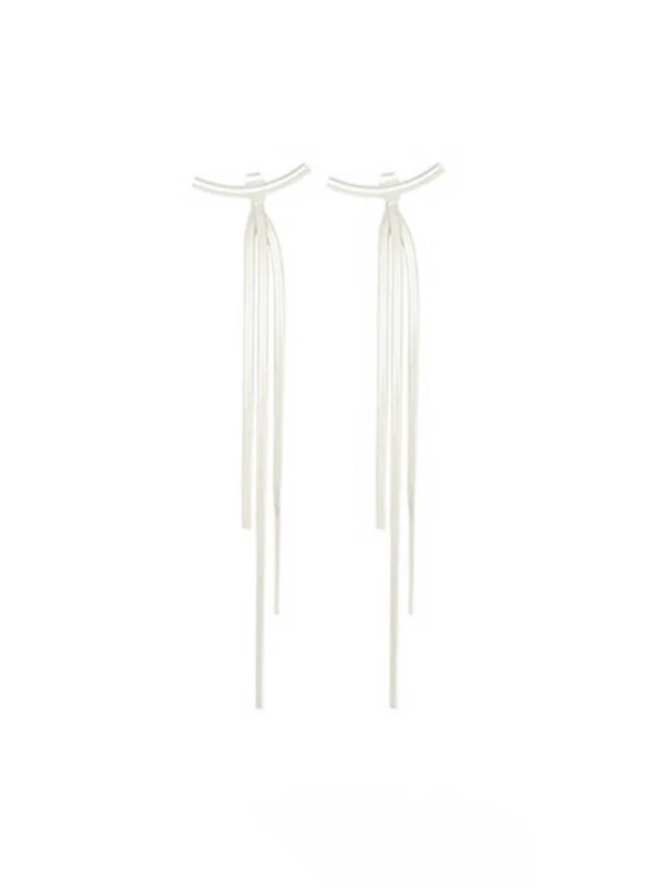 Geometric Tasseled Drop Earrings - Image 9