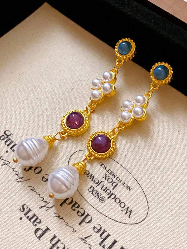 Geometric Tasseled Drop Earrings - Image 4