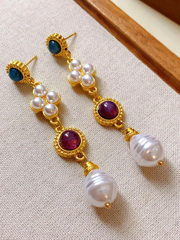 Geometric Tasseled Drop Earrings - Image 5