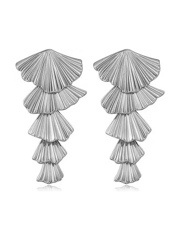 Geometric Tasseled Drop Earrings - Image 3