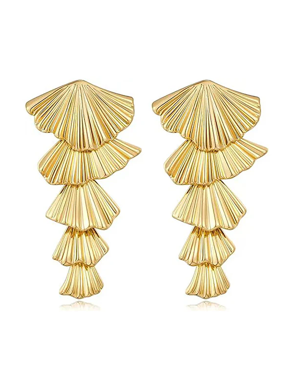 Geometric Tasseled Drop Earrings - Image 4