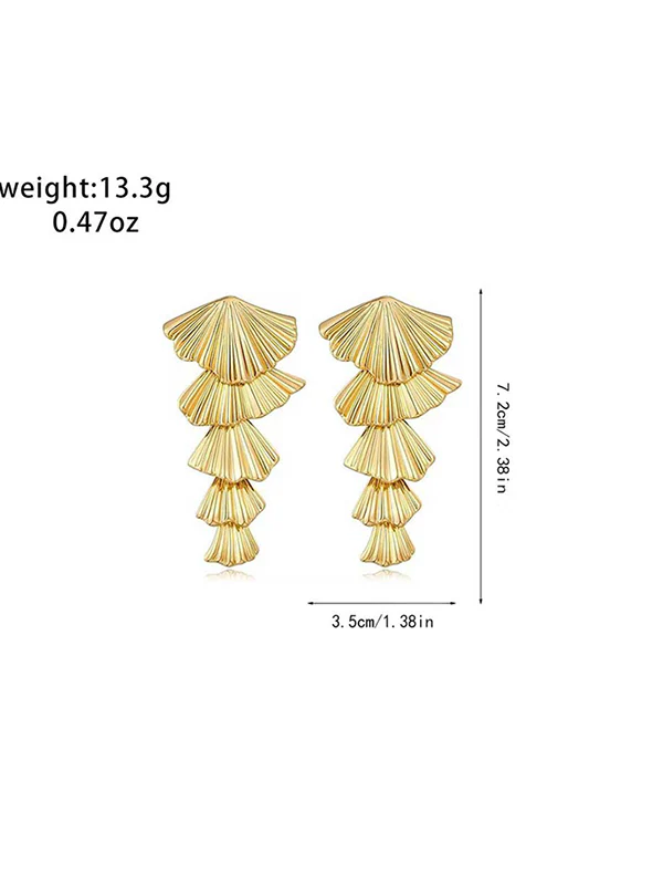 Geometric Tasseled Drop Earrings - Image 5