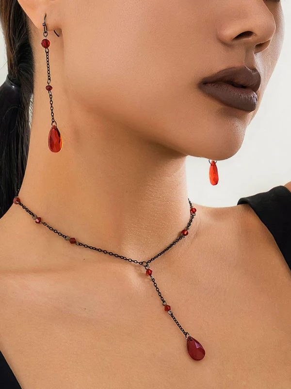 Geometric Tasseled Drop Earrings - Image 3