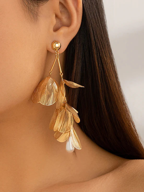 Geometric Tasseled Drop Earrings - Image 3