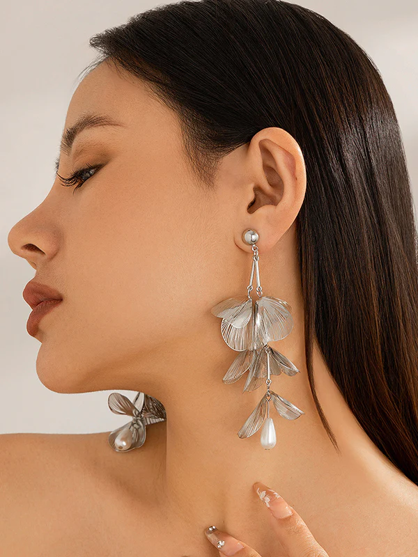 Geometric Tasseled Drop Earrings - Image 4