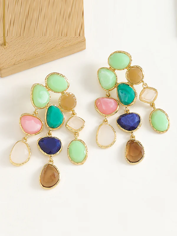 Geometric Tasseled Drop Earrings - Image 5