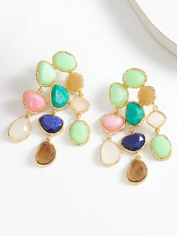 Geometric Tasseled Drop Earrings - Image 6
