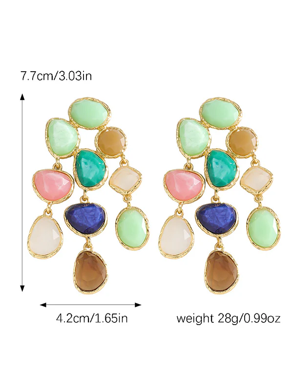 Geometric Tasseled Drop Earrings - Image 7