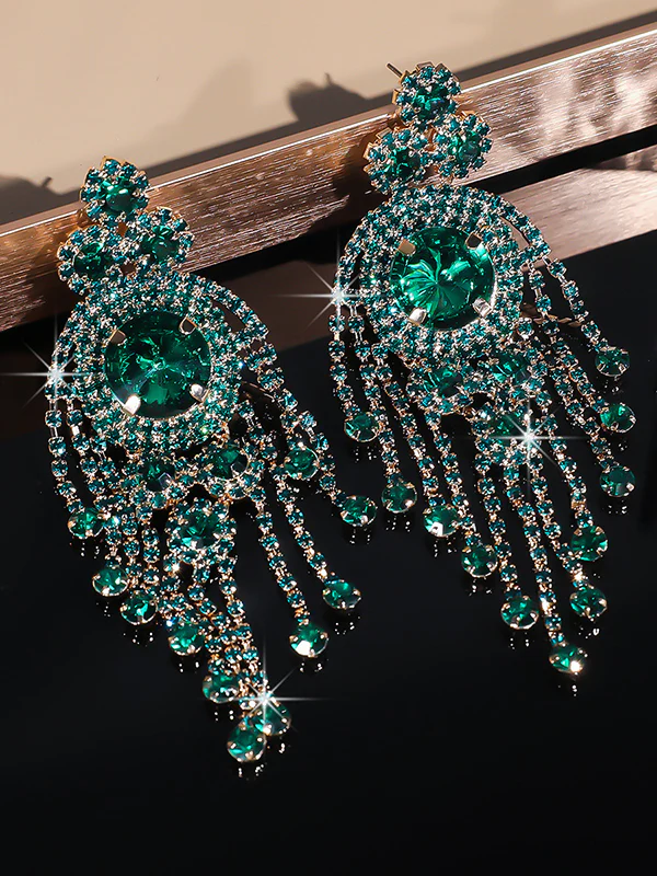 Geometric Tasseled Drop Earrings - Image 10