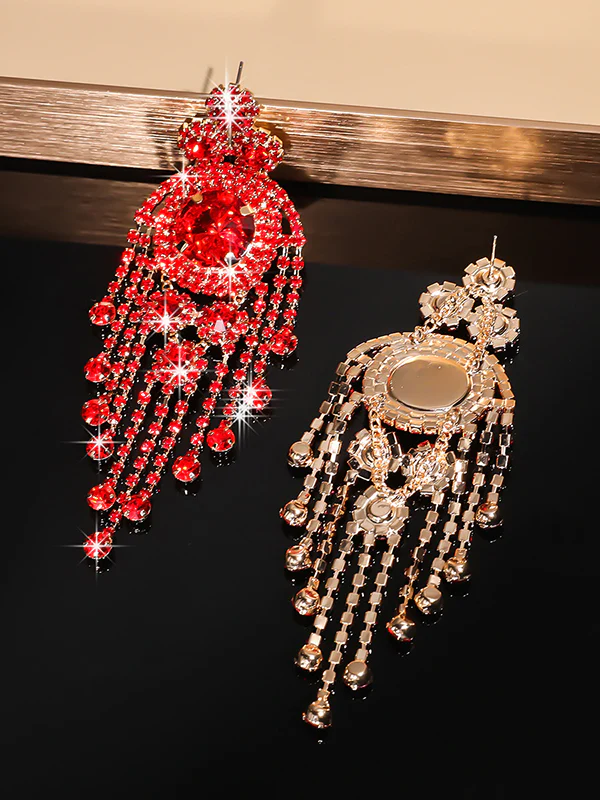 Geometric Tasseled Drop Earrings - Image 11