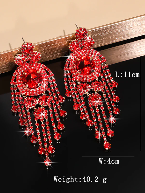 Geometric Tasseled Drop Earrings - Image 12