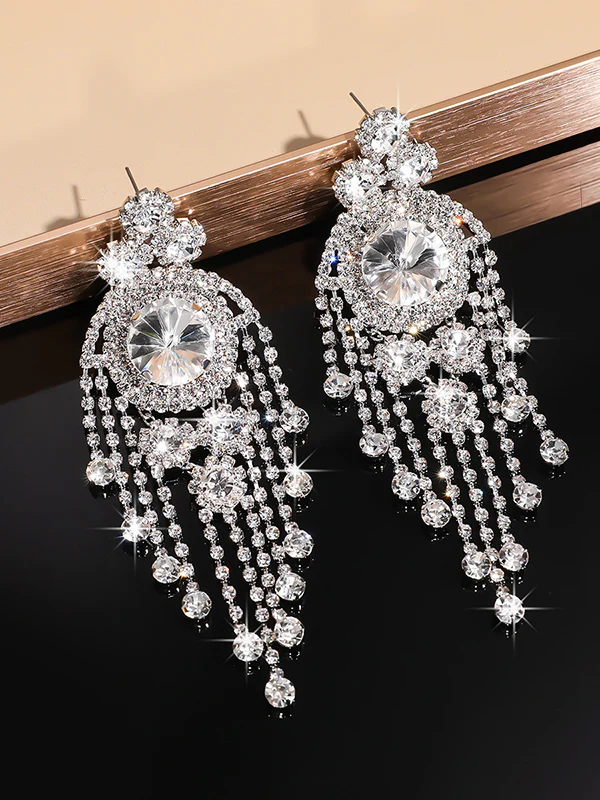 Geometric Tasseled Drop Earrings - Image 8