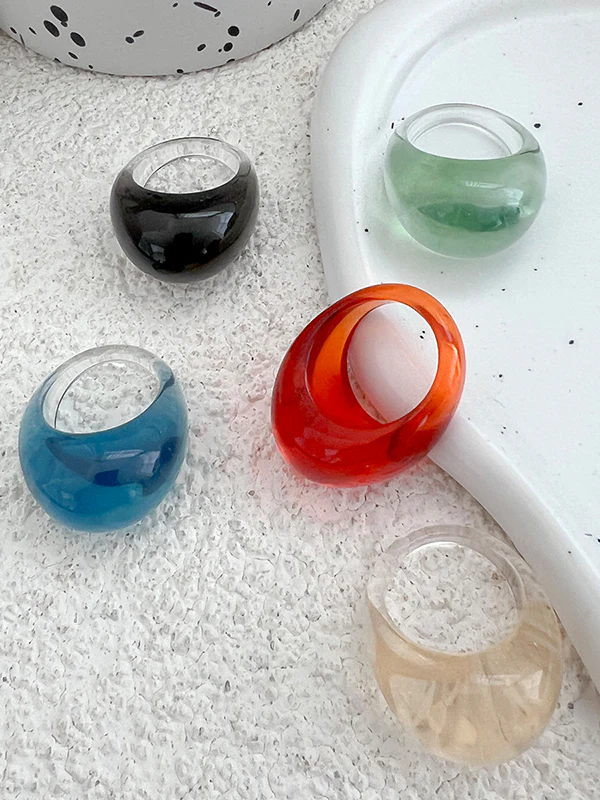 Geometric Transparent Rings Accessories - Image 2