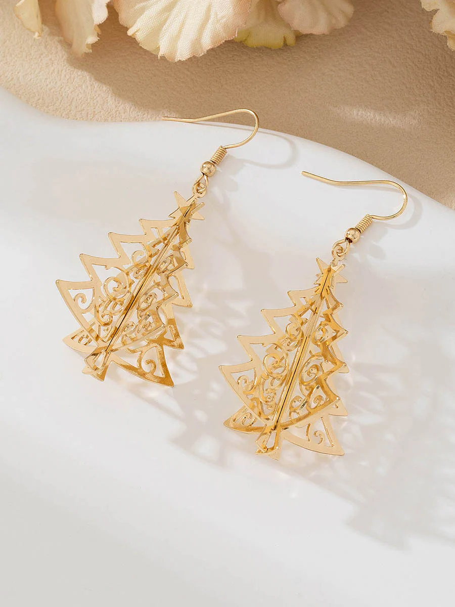 Geometric Tree Shape Earrings Accessories - Image 3