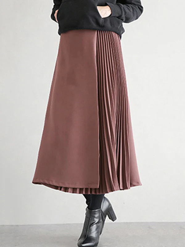 Graceful A-Line Pleated Skirt - Image 12