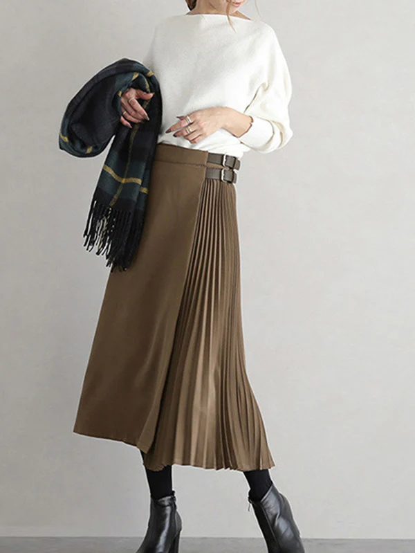 Graceful A-Line Pleated Skirt - Image 15
