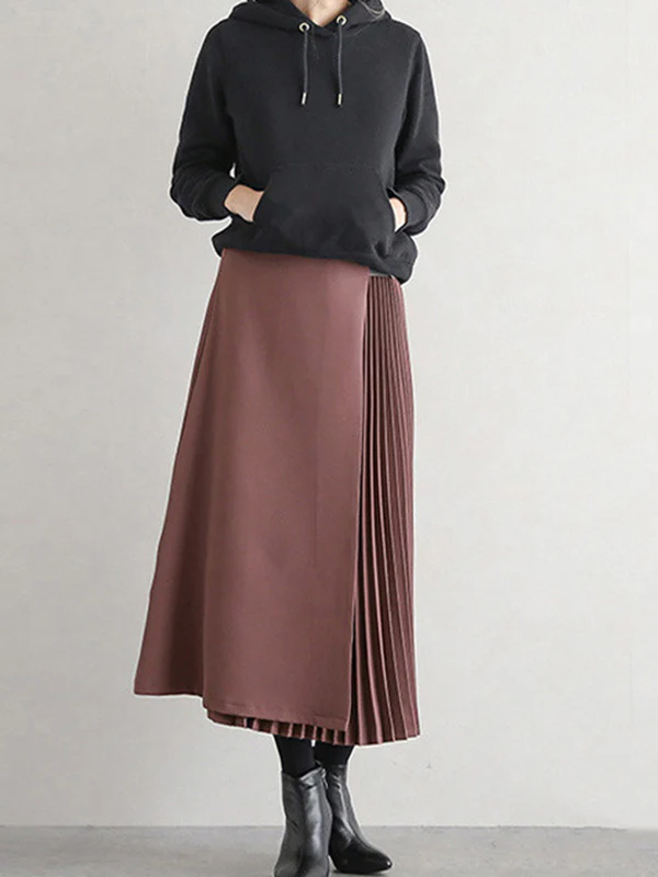 Graceful A-Line Pleated Skirt - Image 17