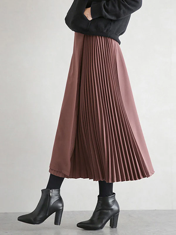 Graceful A-Line Pleated Skirt - Image 18