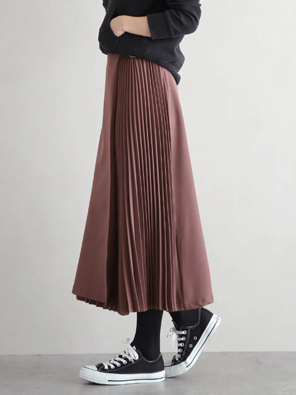 Graceful A-Line Pleated Skirt - Image 2