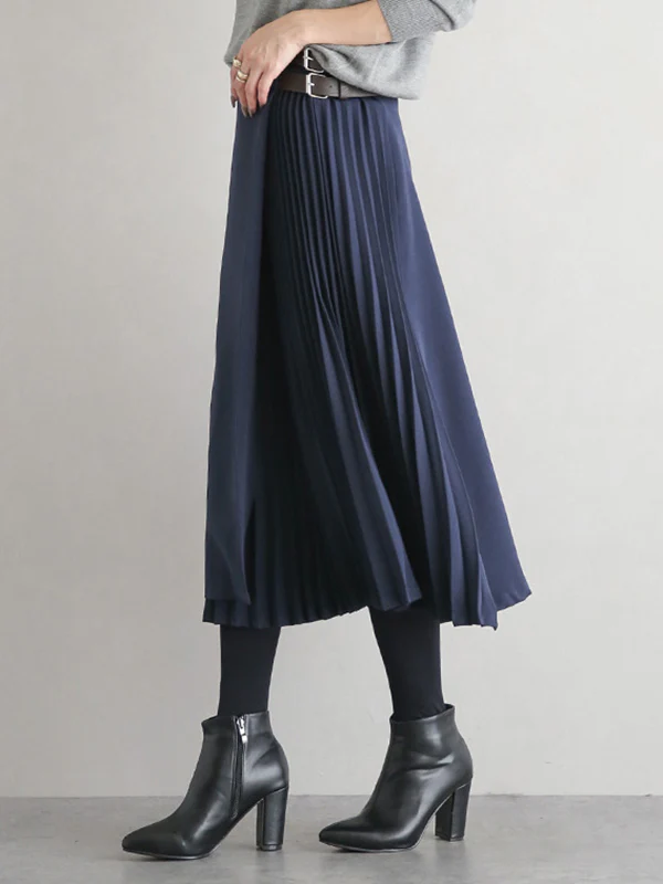 Graceful A-Line Pleated Skirt - Image 3