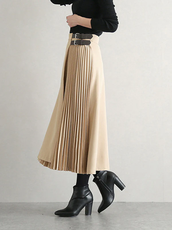 Graceful A-Line Pleated Skirt - Image 4