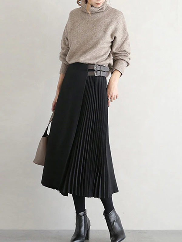 Graceful A-Line Pleated Skirt - Image 5