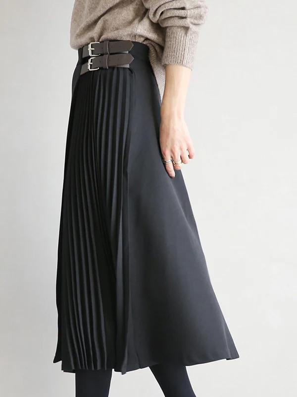 Graceful A-Line Pleated Skirt - Image 7