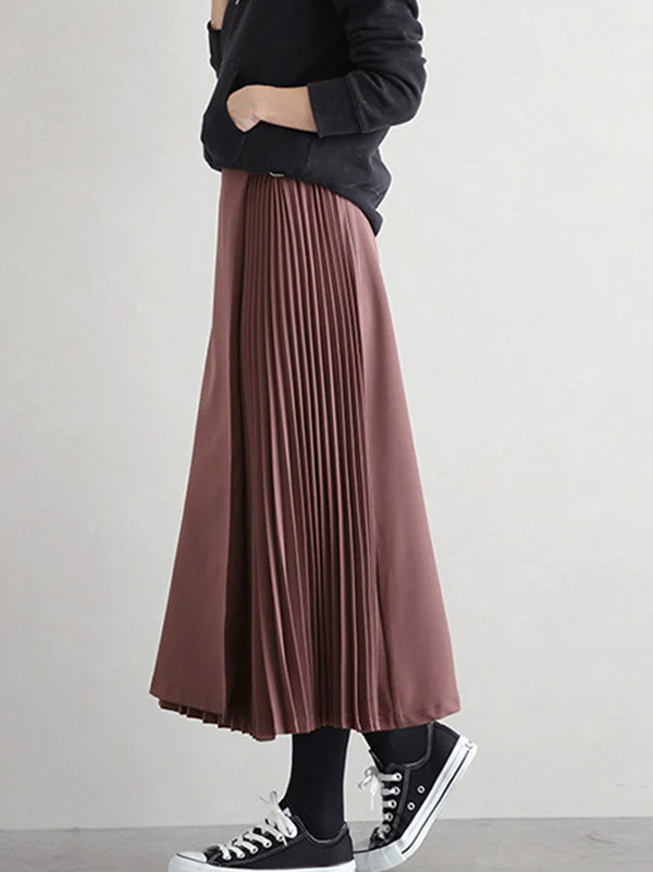 Graceful A-Line Pleated Skirt - Image 8