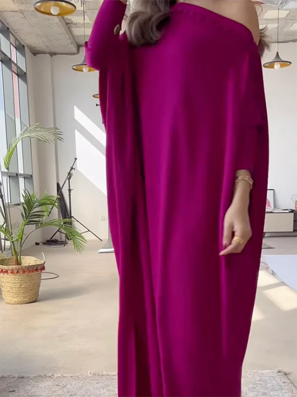 H-Line Loose Buttoned Solid Color Maxi Dresses - Image 11