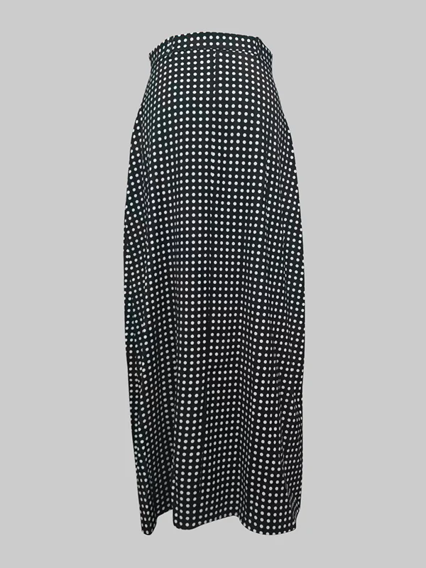 H-Line Loose Polka-Dot Split-Joint Skirts - Image 4