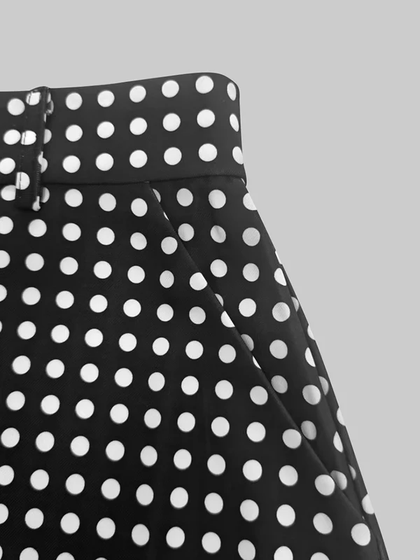 H-Line Loose Polka-Dot Split-Joint Skirts - Image 8