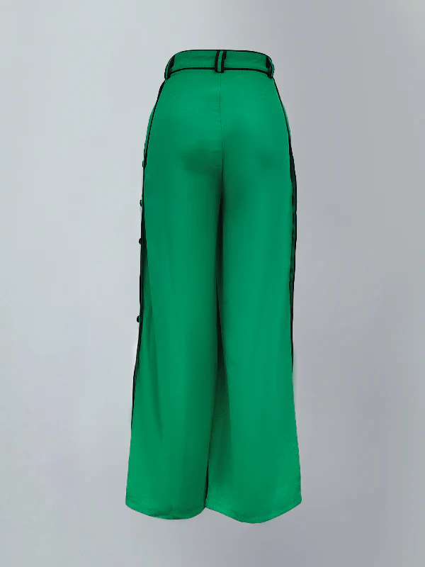 H-line Wide Leg Solid Color Pants - Image 4