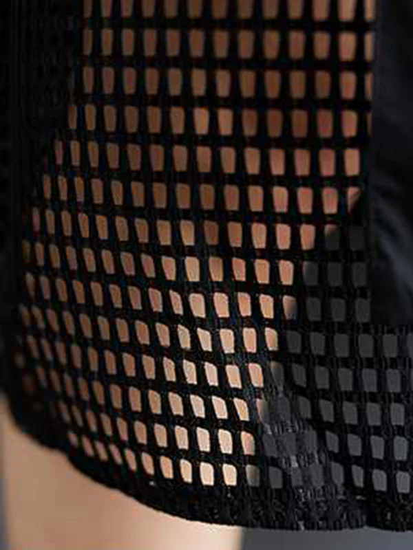 Half Sleeves Loose Hollow Solid Color Split-Joint Zipper Lapel Midi Dresses Shirt Dress - Image 12