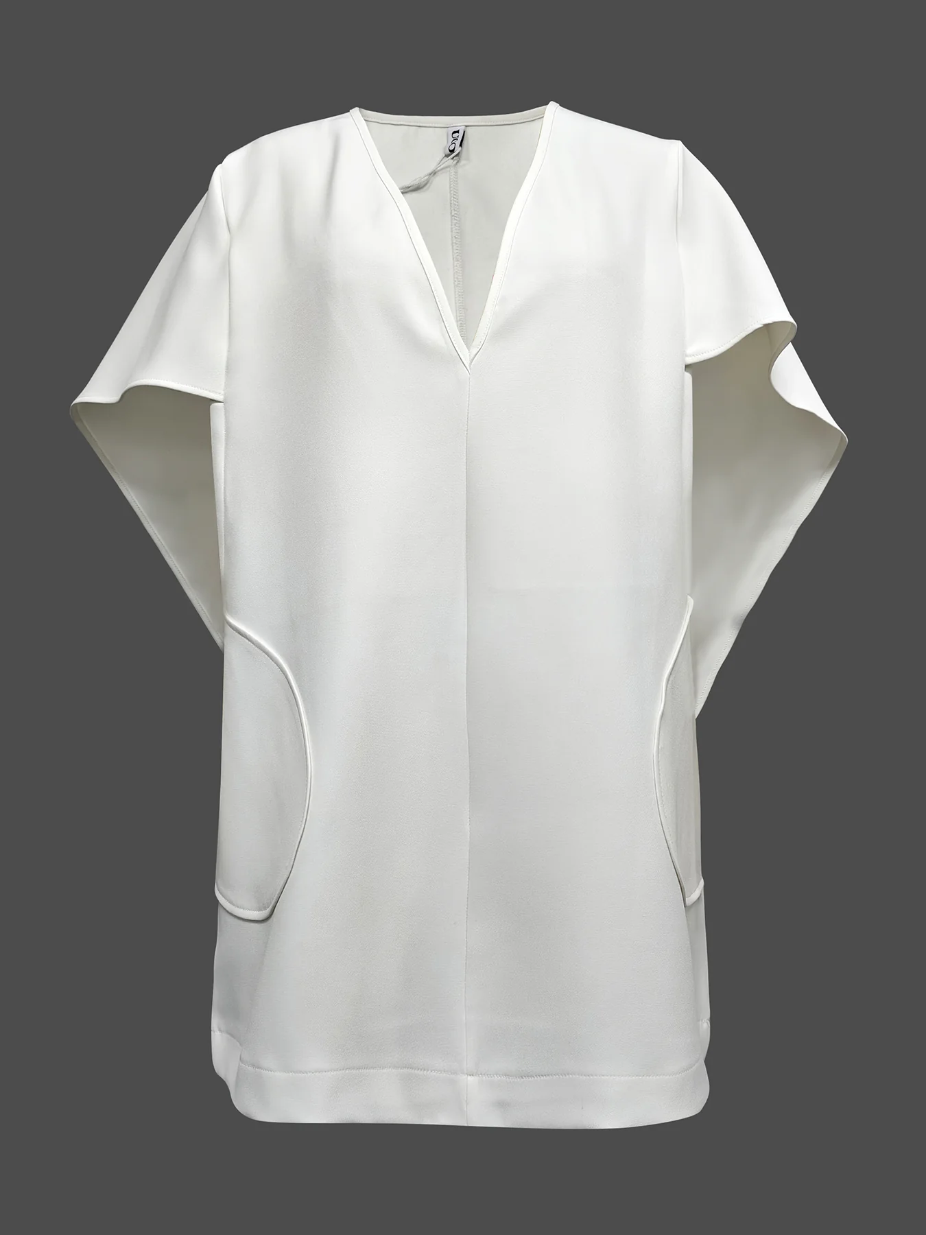 Half Sleeves Loose Solid Color Deep V-Neck Mini Dresses - Image 7