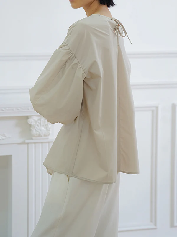 Half Sleeves Loose Solid Color V-Neck Blouses&Shirts Tops - Image 12
