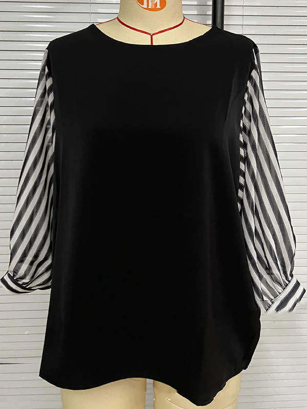 Half Sleeves Loose Split-Joint Round-Neck T-Shirts - Image 12